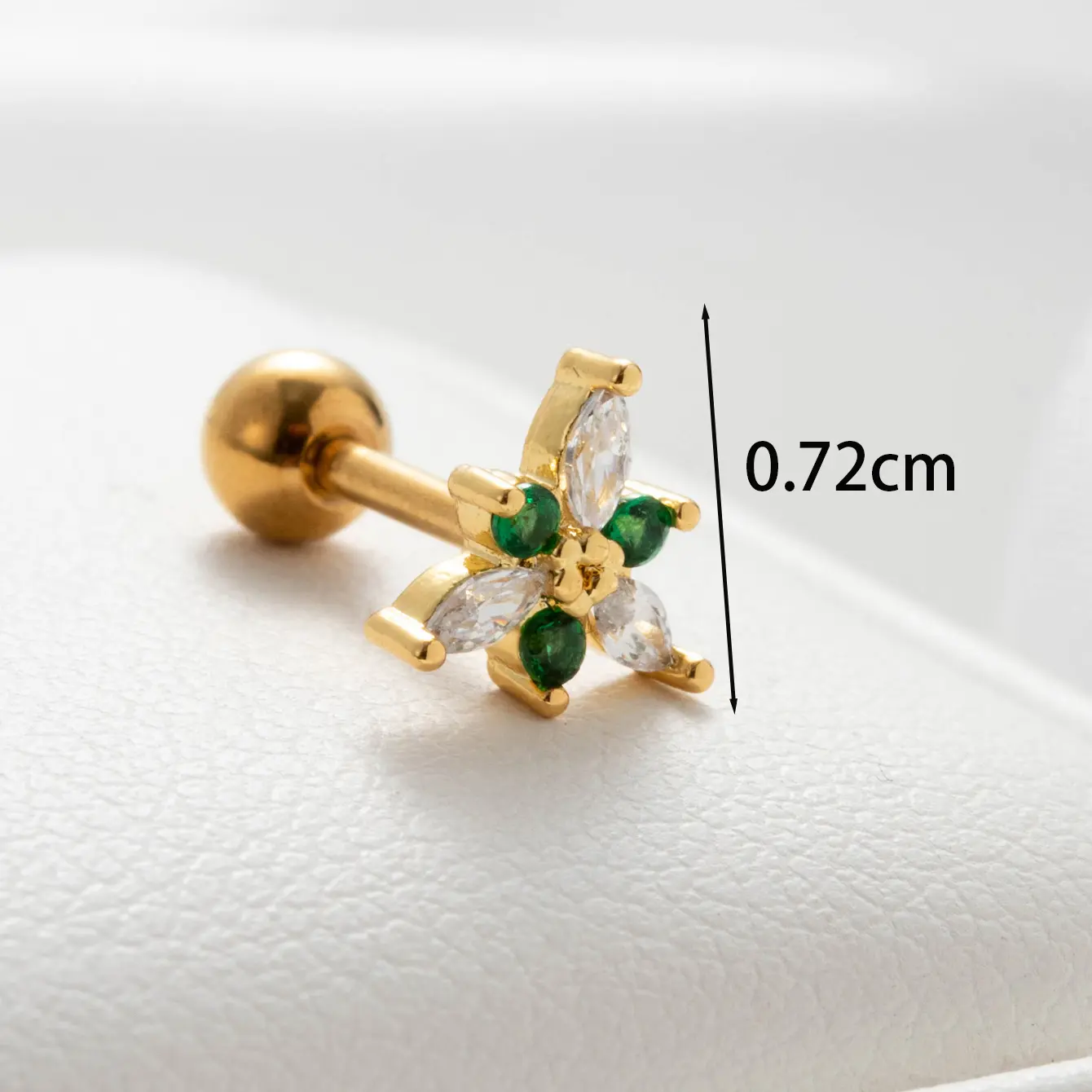 1 Piece Simple Series Oval Titanium Steel   Gold Color Zircon Women's Stud Earrings h5 